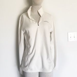 White Eddie Bauer 1/4 Zip Fleece